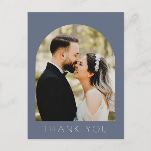 Moderne Arch Photo Wedding Bedankt Briefkaart (Voorkant)