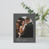 Moderne Arch Photo Wedding Bedankt Briefkaart (Staand voorkant)