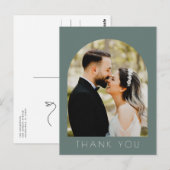 Moderne Arch Photo Wedding Bedankt Briefkaart (Voorkant / Achterkant)