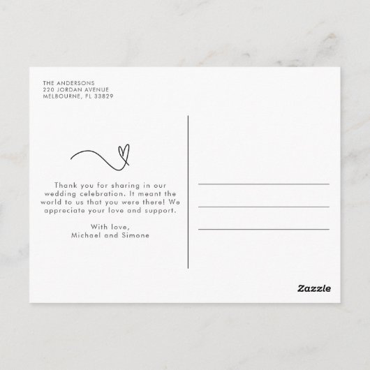 Moderne Arch Photo Wedding Bedankt Briefkaart (Achterkant)