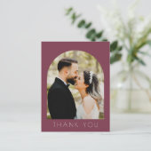 Moderne Arch Photo Wedding Bedankt Briefkaart (Staand voorkant)
