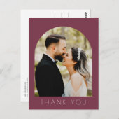 Moderne Arch Photo Wedding Bedankt Briefkaart (Voorkant / Achterkant)