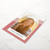 Moderne Arch Photos Roos Afstuderen Gold Foil Inv Folie Uitnodiging (Gedraaid)