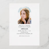 Moderne Arch Photos Roos Afstuderen Gold Foil Inv Folie Uitnodiging (Achterkant)