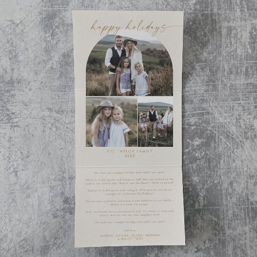 Moderne Arch | Prettige feestdagen Fotocollage Drieluik Wenskaart