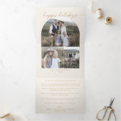 Moderne Arch | Prettige feestdagen Fotocollage Drieluik Wenskaart (Binnen)