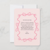 Moderne Arch Roze Bloemen Foto Afstudeerfeest Bedankkaart (Achterkant)