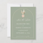 Moderne Arch Sage Green Wedding Save the Date Kaar (Voorkant)