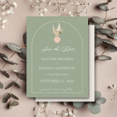 Moderne Arch Sage Green Wedding Save the Date Kaar