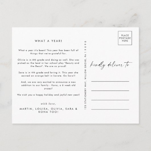 Moderne Arch | Salmon Multi Foto Family Nieuwjaar Feestdagenkaart (Achterkant)