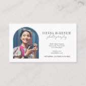 Moderne Arch Script Photography Professional Visitekaartje (Voorkant)