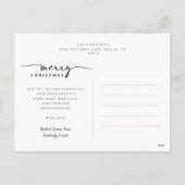 Moderne Arch & Script Rode Geruite Kerst Foto Feestdagenkaart (Achterkant)