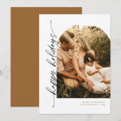 Moderne Arch Script Vakantiefotokaart Kaart (Voorkant / Achterkant)