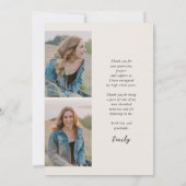 Moderne Arch Simple Boho Three Photo Afstuderen Bedankkaart (Achterkant)