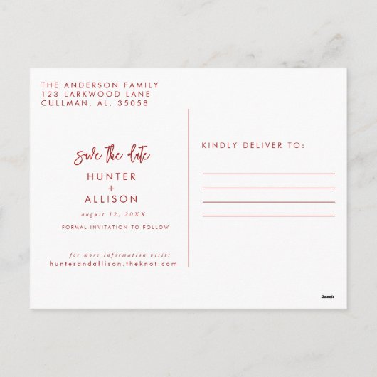 Moderne Arch sparen het Briefkaart van de Datum (Achterkant)