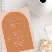 Moderne Arch Terracotta & Blush Editable Wedding Kaart