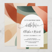 Moderne Arch Terracotta Salie Koppels Douche Uitno Feestdagenkaart (Voorkant / Achterkant)