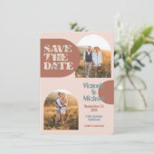 Moderne Arch Terrazzo Foto's Sla de datum op Kaart (Staand voorkant)