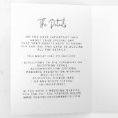 Moderne Arch Tying Knot Black White Wedding Script Drieluik Uitnodiging (Binnenzijde eerst)