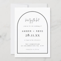 Moderne Arch Tying Knot Wedding Black & White