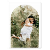 Moderne Arch Waterverf Citrus Floral Couple Foto Kaart (Achterkant)