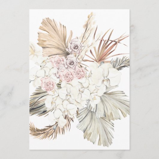 Moderne Arch White Pampas Boho Desert Vrijgezellen Kaart (Achterkant)