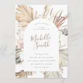 Moderne Arch White Pampas Boho Desert Vrijgezellen Kaart (Voorkant)