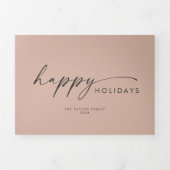 Moderne Arch | Zalm Prettige feestdagen Foto Colla Drieluik Wenskaart (Cover)