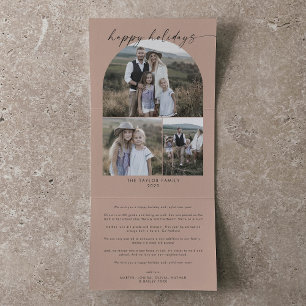 Moderne Arch   Zalm Prettige feestdagen Foto Colla Drieluik Wenskaart