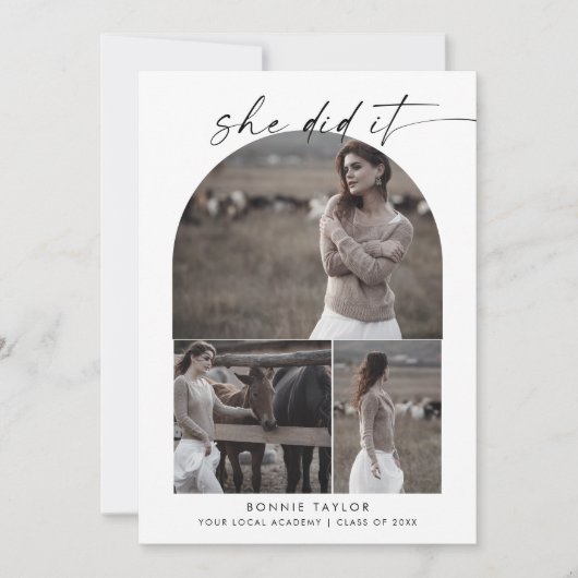 Moderne Arch ze deed het Foto Collage Afstuderen Aankondiging (Voorkant)