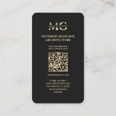 Moderne Architect Interieur Ontwerper Monogram Zwa Visitekaartje (Achterkant)