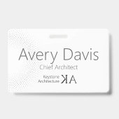 Moderne architect | Minimalistische naam in zwart- Badge (Achterkant)