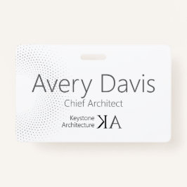 Moderne architect | Minimalistische zwart-witnaam Badge