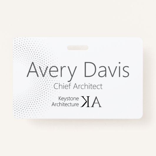 Moderne architect | Minimalistische zwart-witnaam Badge (Voorkant)