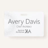 Moderne architect | Minimalistische zwart-witnaam Badge (Achterkant)