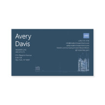 Moderne architect navy & witte minimalistische blu