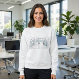 Moderne architectonische blauwdruk T-shirt