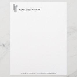 Moderne architectonische blokken Logo grijs/wit Briefhoofd