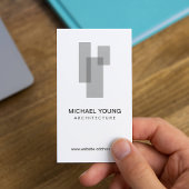 Moderne architectonische blokken Logo grijs/wit Visitekaartje