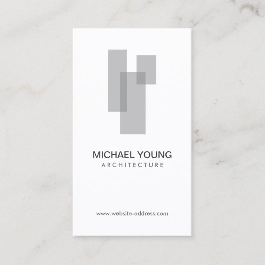 Moderne architectonische blokken Logo grijs/wit Visitekaartje (Voorkant)