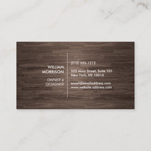 Moderne architectonische blokken Logo II op donker Visitekaartje (Achterkant)