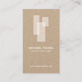 Moderne architectonische blokken Logo White/Kraft Visitekaartje