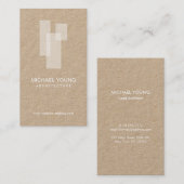 Moderne architectonische blokken Logo White/Kraft Visitekaartje (Voorkant / Achterkant)