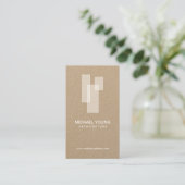 Moderne architectonische blokken Logo White/Kraft Visitekaartje (Staand voorkant)