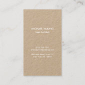 Moderne architectonische blokken Logo White/Kraft Visitekaartje (Achterkant)