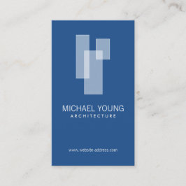 Moderne architectonische blokken Logo wit/blauw Visitekaartje