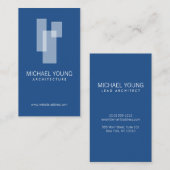 Moderne architectonische blokken Logo wit/blauw Visitekaartje (Voorkant / Achterkant)