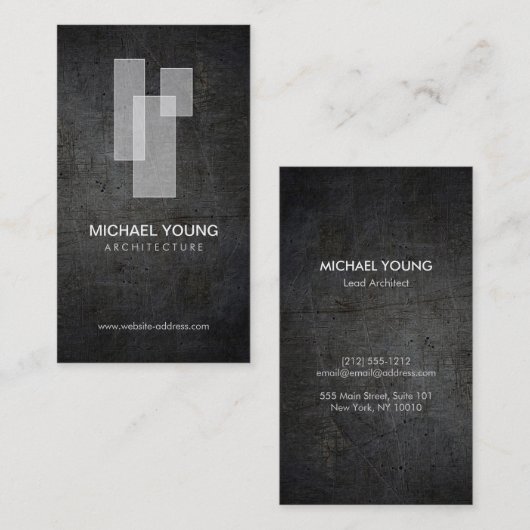 Moderne architectonische blokken Logo wit/donker m Visitekaartje (Voorkant / Achterkant)