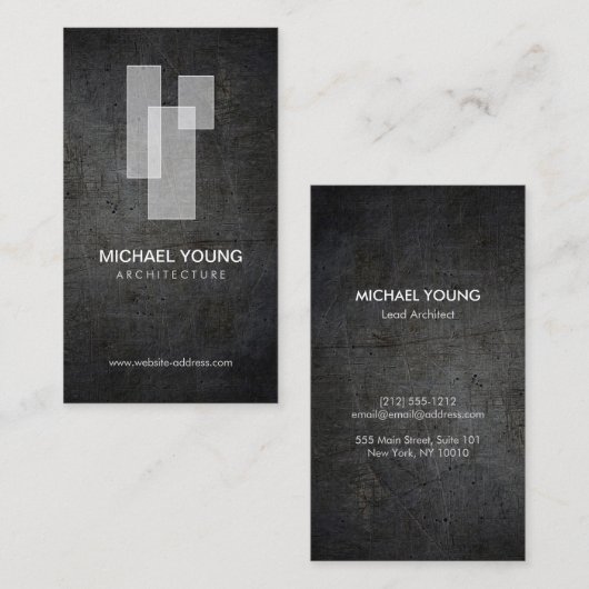 Moderne architectonische blokken Logo wit/donker m Visitekaartje (Voorkant / Achterkant)