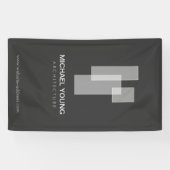 Moderne architectonische blokken Logo wit/grijs Spandoek (Horizontaal)